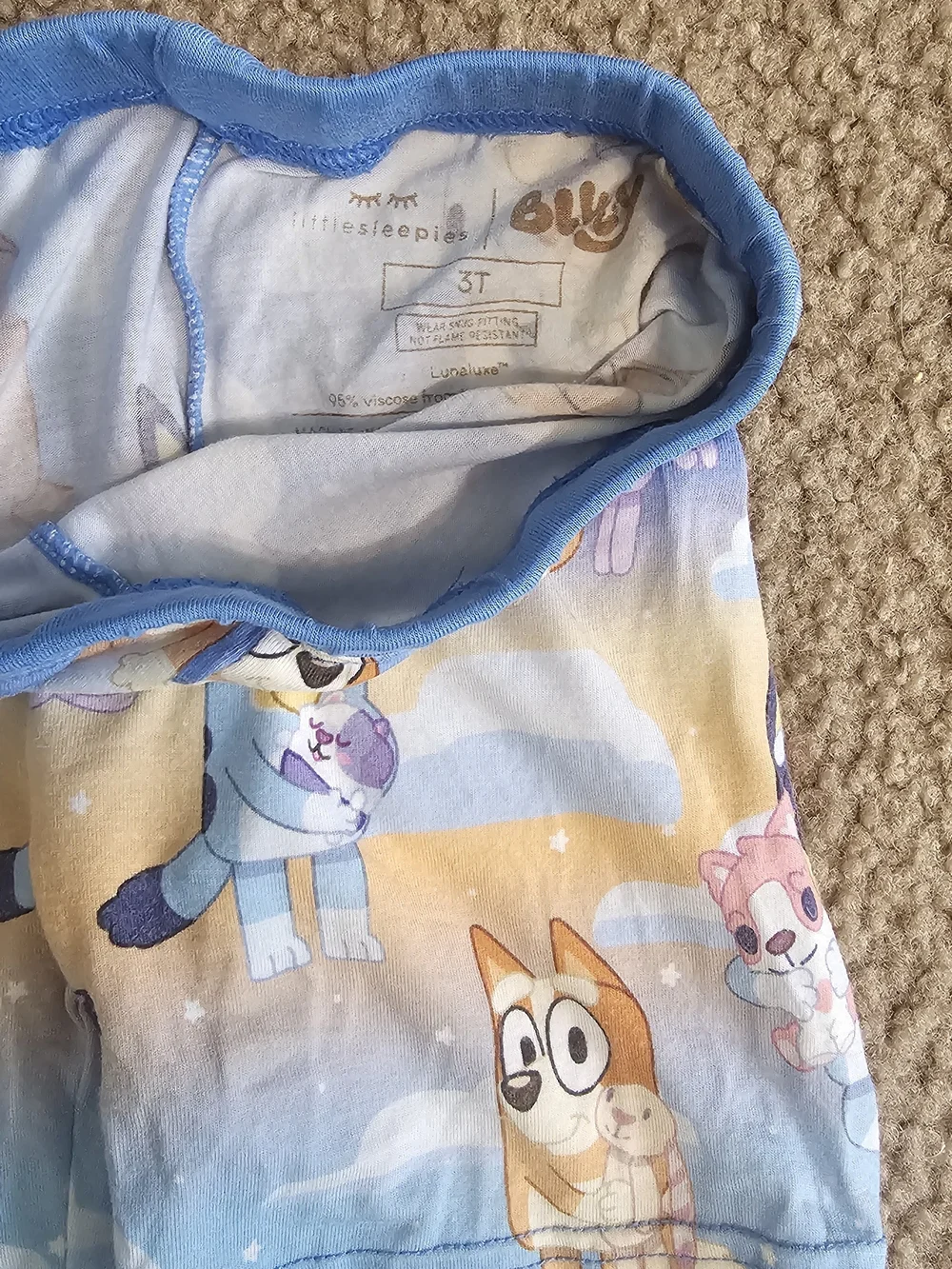 Little Sleepies Blue and Yellow Bluey  Pajama Bottom with Pastel Accents